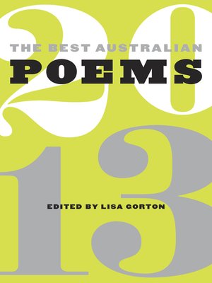cover image of The Best Australian Poems 2013